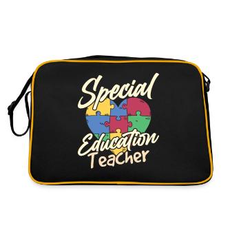 Special Education Teacher Profession Special Education Educator - Retro Bag - black/gold - Back