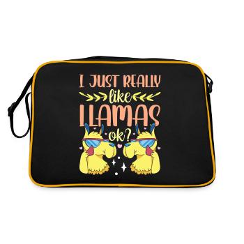 J’aime beaucoup les lamas animaux lama lama - Sac Retro - noir/or - Dos