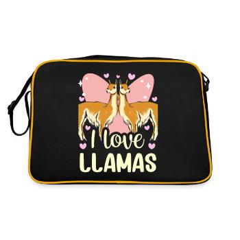 J’aime les dictons de lama animal lama lama - Sac Retro - noir/or - Dos