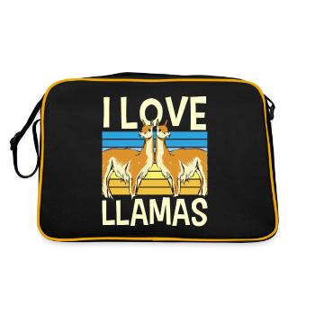 J’aime les dictons de lama lama llama animal - Sac Retro - noir/or - Dos