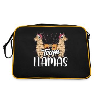 Équipe Llamas Animal de Noël Lama Lama Lama Dictons - Sac Retro - noir/or - Dos