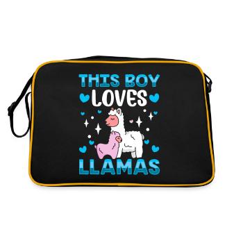 Ce garçon aime les dictons du lama animal lama lama - Sac Retro - noir/or - Dos