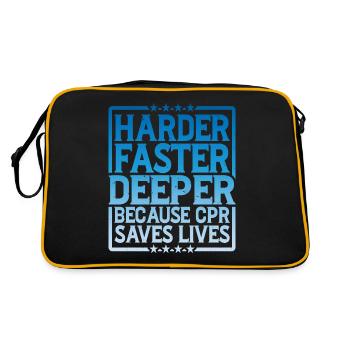 Harder, Faster, Deeper Because Cpr Saves Lives 8 - Retro Bag - black/gold - Back