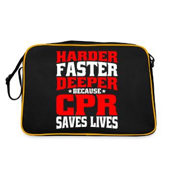 Harder, Faster, Deeper Because Cpr Saves Lives 7 - Retro Bag - black/gold - Back