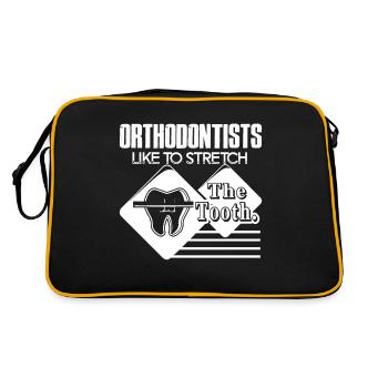 Orthodontist Orthodontists Stretch The Tooth - Retro Bag - black/gold - Back