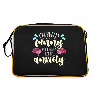 Santé mentale Je suis vraiment drôle mais maladie mentale - Sac Retro - noir/or - Dos