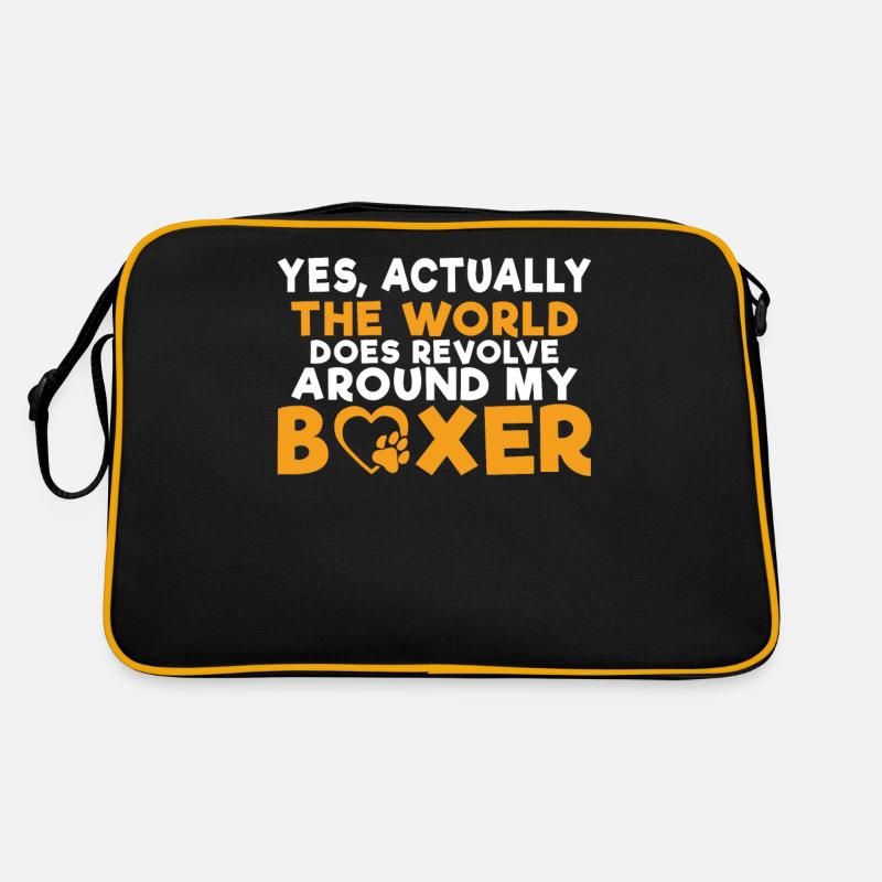 Cadeaux Boxer Dog - Sac Retro - noir/or