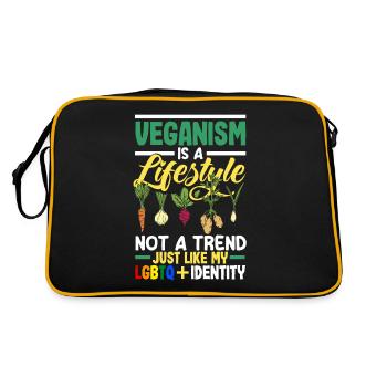 Le véganisme est un mode de vie et non une tendance comme la mienne. - Sac Retro - noir/or - Dos