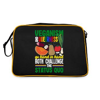 Veganism and queerness go hand in hand - Retro Bag - black/gold - Back