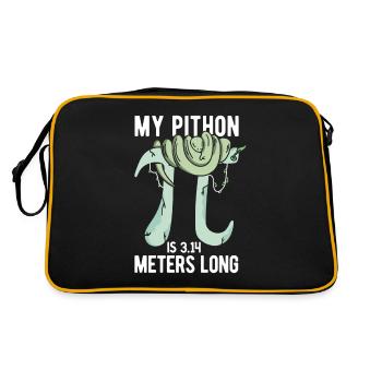 Reptilien Für Fans Von Schlangen - Retro Tasche - Schwarz/Gold - Hinten