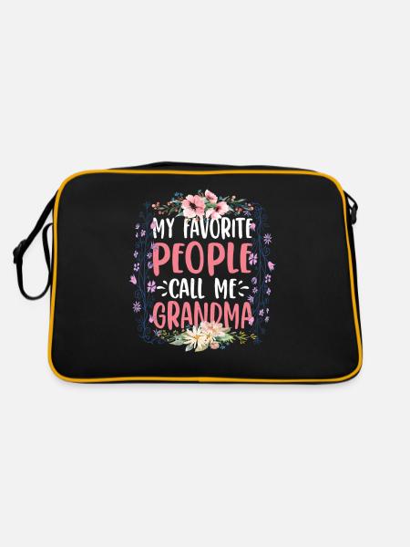 My Favorite People Call Me Grandma 3 - Retro Tasche - Schwarz/Gold - Hinten