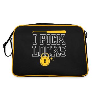 I Pick Locks Lock Picking Knacker Lock - Retro Bag - black/gold - Back