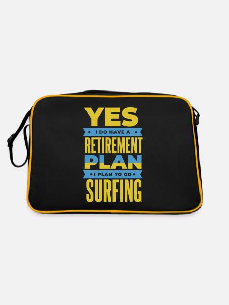 Pensioner Pension Humor - Retro Bag - black/gold - Back