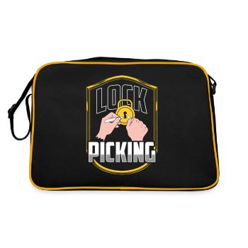 Lock Picking, Cracking, Lockpicking, Lockpicking - Retro Bag - black/gold - Back