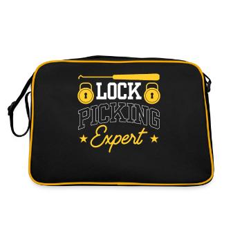Lockpicking Experte Lock Picking Knacken Schloss - Retro Tasche - Schwarz/Gold - Hinten