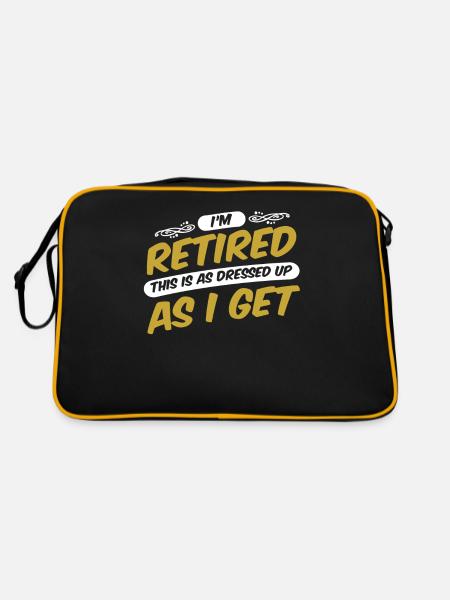 Pensioner Pension Funny - Retro Bag - black/gold - Back
