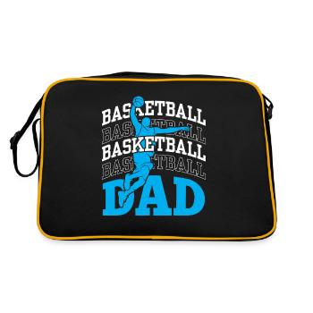 Basketball Vater Basketballspieler Team Trainer - Retro Tasche - Schwarz/Gold - Hinten