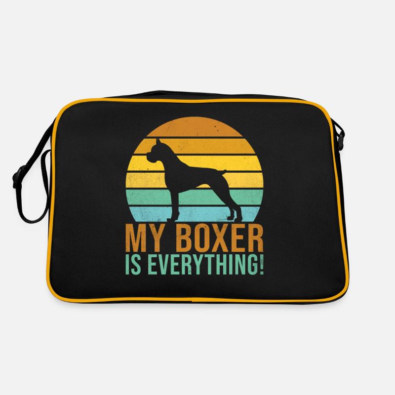 Cadeaux Boxer Dog - Sac Retro - noir/or