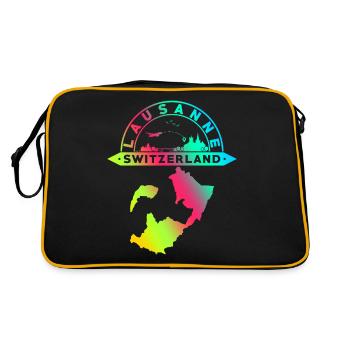 Lausanne Suisse Souvenir - Sac Retro - noir/or - Dos