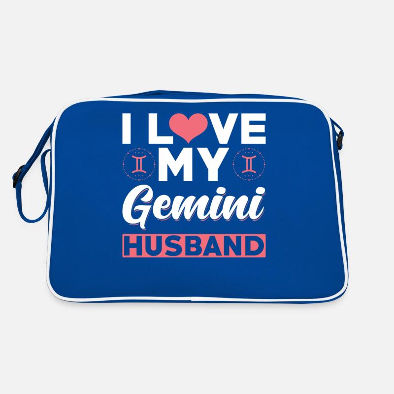 Ich Liebe meinen Zwillinge Ehemann Retro Tasche
