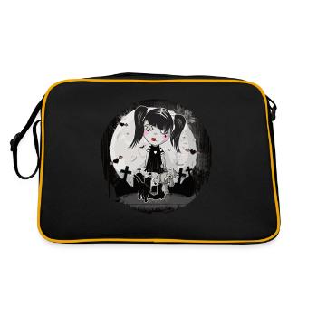 Gothique Emo Fille Cadeau Halloween - Sac Retro - noir/or - Dos