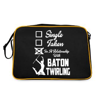 In A Relationship With Baton Twirling - Retro Bag - black/gold - Back