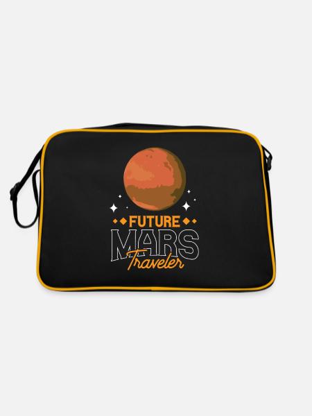 Future Mars Traveler Planet Astronaut - Retro Bag - black/gold - Back