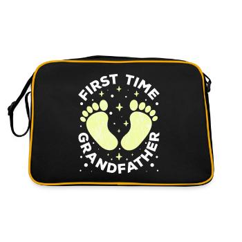 First time grandfather first time grandparents cute - Retro Bag - black/gold - Back