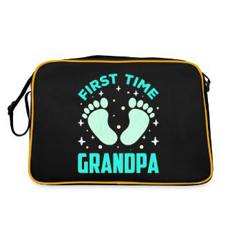 The first time grandpa cute first time grandparents - Retro Bag - black/gold - Back