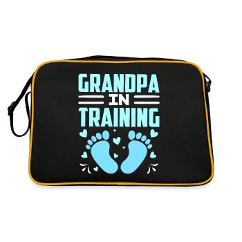 Grandpa In Training Cute Grandparents First Time - Retro Bag - black/gold - Back