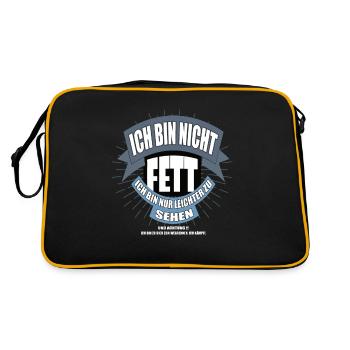 Ich bin nicht fett ich bin nur leichter zu sehen - Retro Tasche - Schwarz/Gold - Hinten