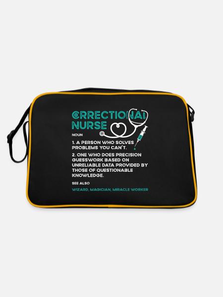 Infirmière correctionnelle Une personne qui résout l’argent mince - Sac Retro - noir/or - Dos