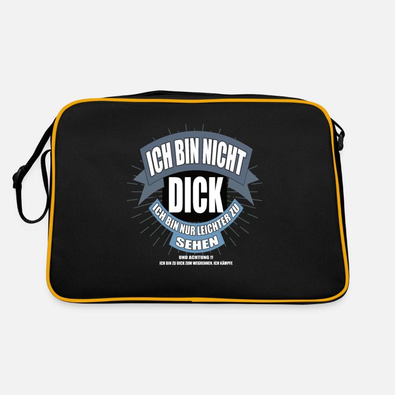 Ich bin nicht dick ich bin nur leichter zu sehen - Retro Tasche - Schwarz/Gold