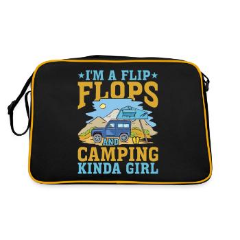 Je suis une Flip Flops et Camping Kinda Girl 3 - Sac Retro - noir/or - Dos
