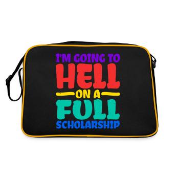 I'm Going To Hell On A Full Scholarship 2 - Retro Bag - black/gold - Back
