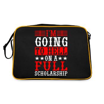 I'm Going To Hell On A Full Scholarship - Retro Bag - black/gold - Back