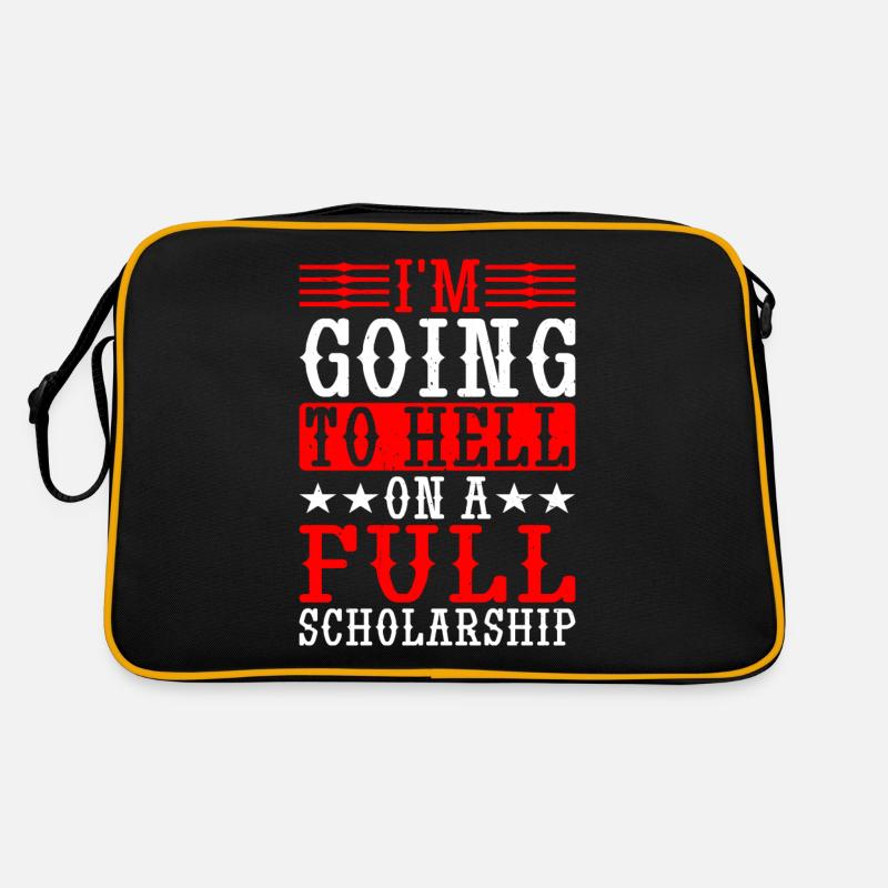 I'm Going To Hell On A Full Scholarship Retro Tasche