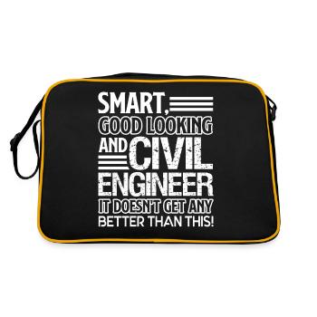 Civil Engineer Good Looking And Civil Engineer - Retro Bag - black/gold - Back