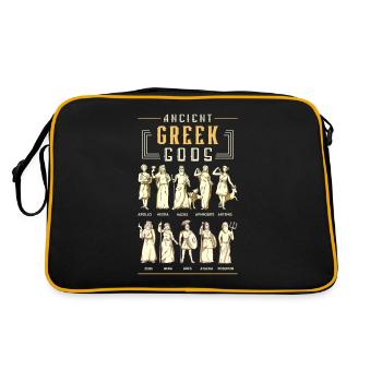 Greek Mythology Ancient Greek Gods History - Retro Tasche - Schwarz/Gold - Hinten