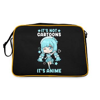 It's Not Cartoons It' Anime I Chibi Kawaii Otaku - Retro Bag - black/gold - Back