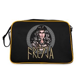 Norse Mythology Freyja Valkyrie Goddess Valknut - Retro Bag - black/gold - Back
