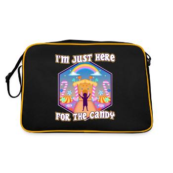 Im just here for the candy - Retro Bag - black/gold - Back