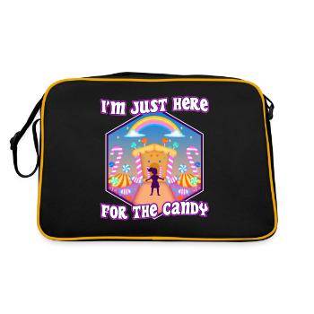 Im just here for the candy - Retro Bag - black/gold - Back