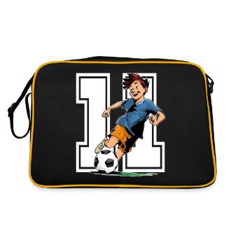 Football Birthday - 11 year old boy - 11. - Retro Bag - black/gold - Back
