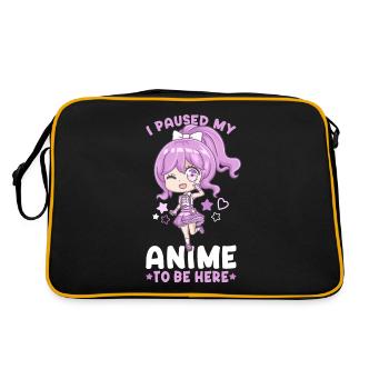 I Paused My Anime To Be Here I Otaku Kawaii Girl - Retro Bag - black/gold - Back