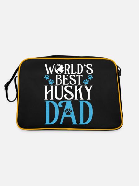 Cadeaux de chien Husky - Sac Retro - noir/or - Dos
