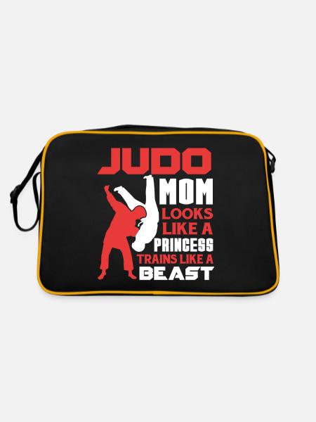 Judo Judo Mom Trains Like A Beast - Retro Bag - black/gold - Back