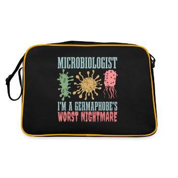 Microbiologist I'm A Germaphobe's Worst Biologist - Retro Tasche - Schwarz/Gold - Hinten