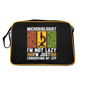 Microbiologist I'm Not Lazy Im Just Microbiology - Retro Bag - black/gold - Back