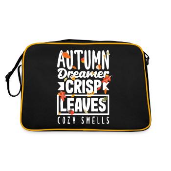Autumn Dreamer Crisp Leaves Cozy Smells Fall - Retro Bag - black/gold - Back